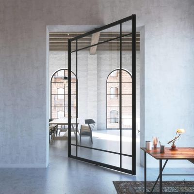 White / Black Aluminium Pivot Doors High Security Double Glazed