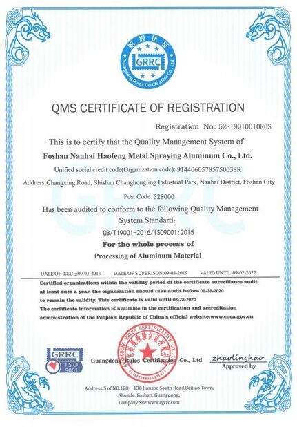 Китай Foshan WY Building Technology Co., Ltd. Сертификаты